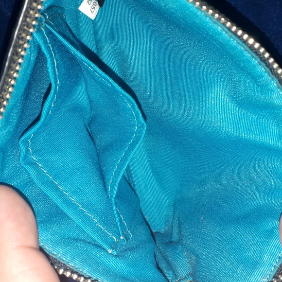 COACH~Varsity Stripe Black Pouch with Wristlet - Picture 3 of 4